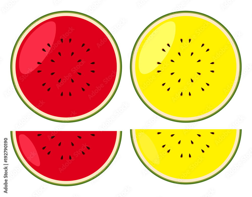 Watermelons in red and yellow Watermelons in red and yellow