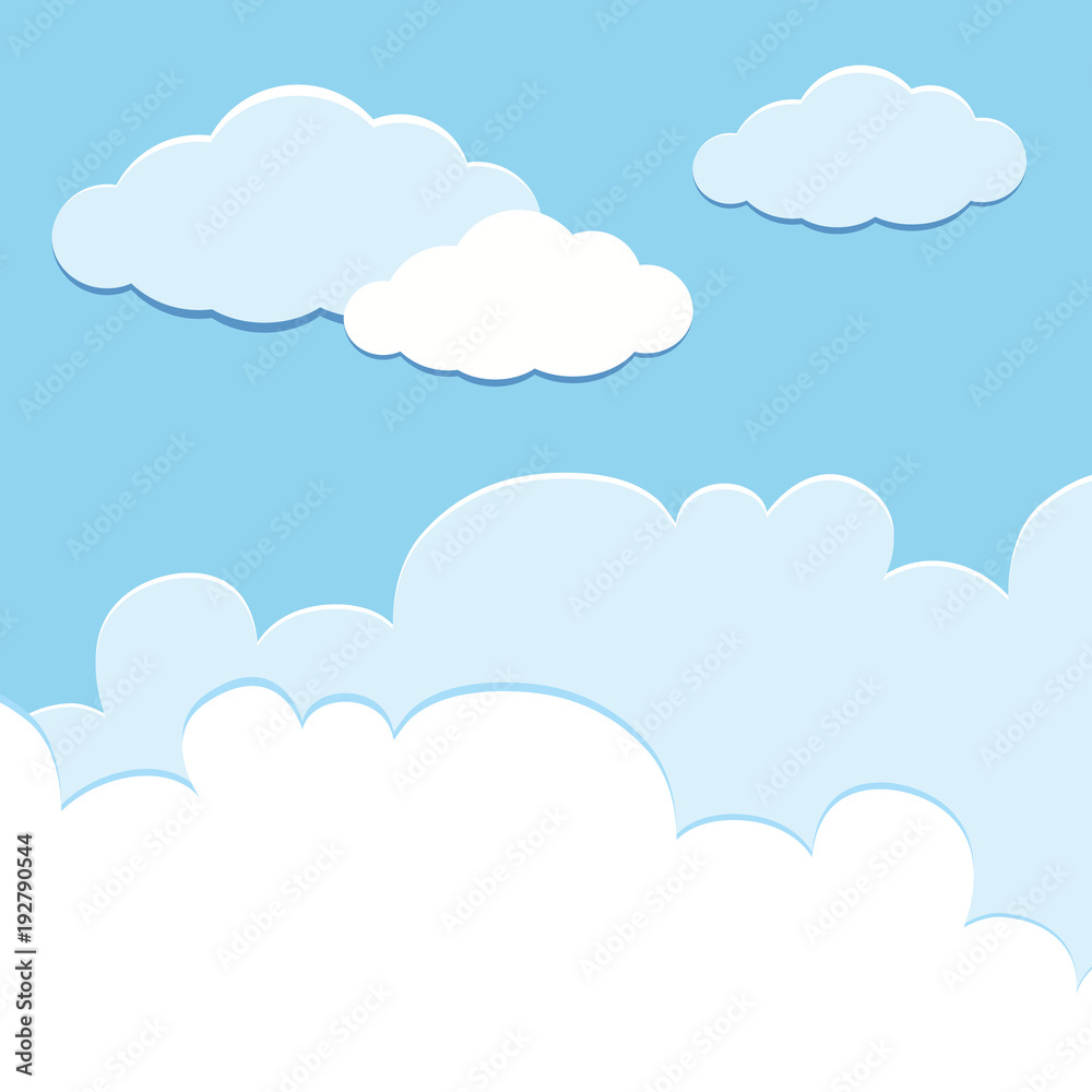 Background template with clouds in sky