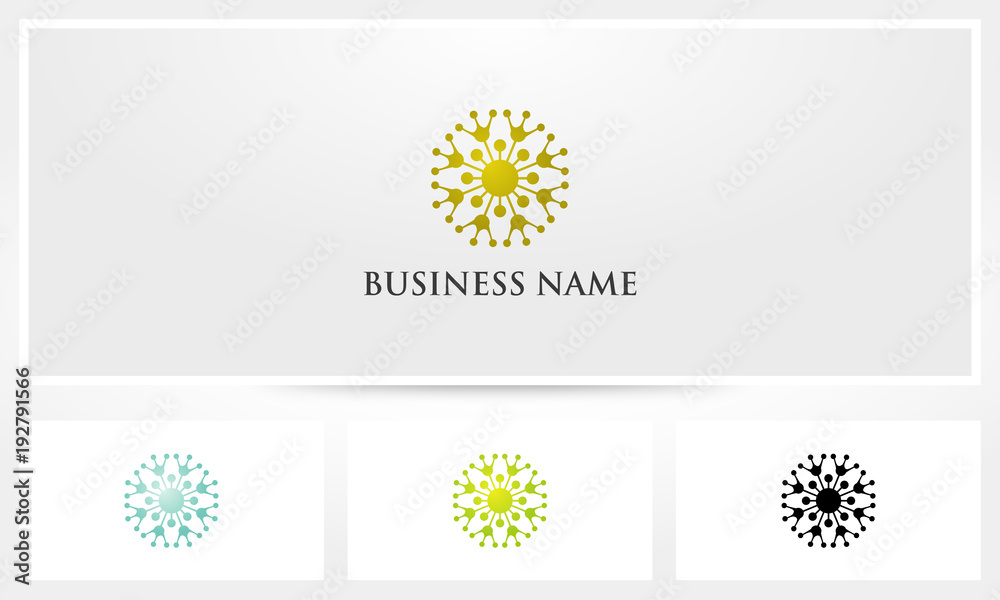 Obraz premium Logo kwiatu mniszka lekarskiego