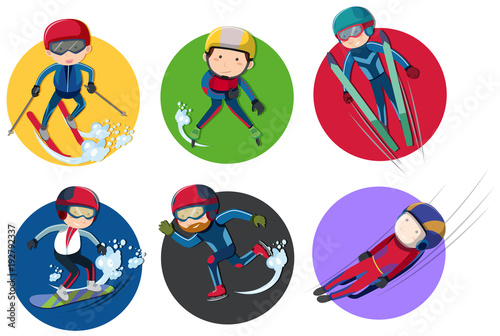 Sticker design for winter sports