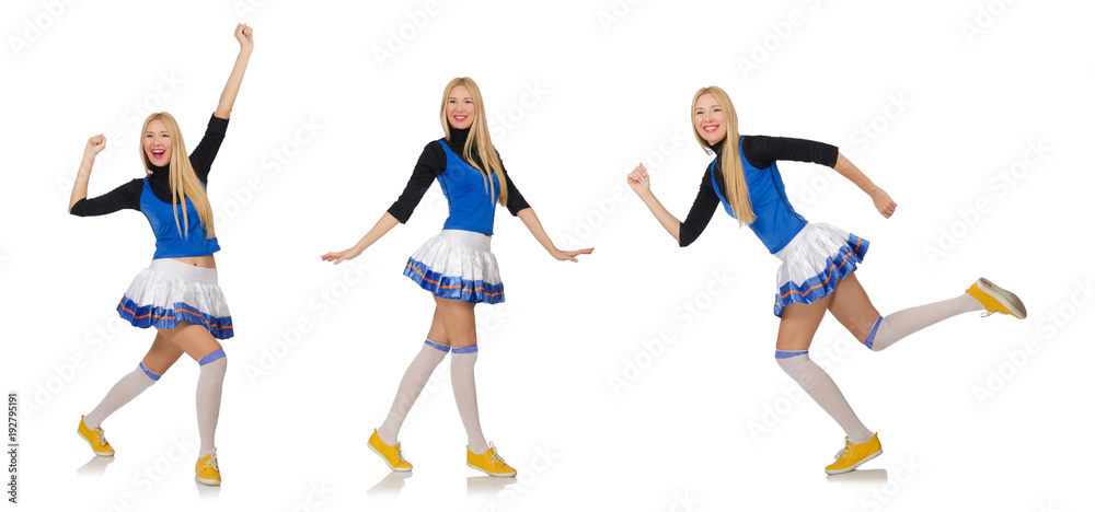 Fototapeta premium Cheerleader isolated on the white background