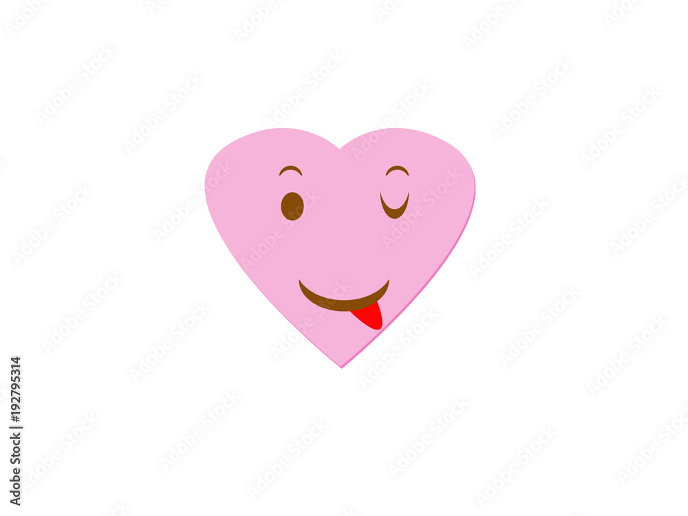 Fototapeta premium Heart character with cheeky smile.