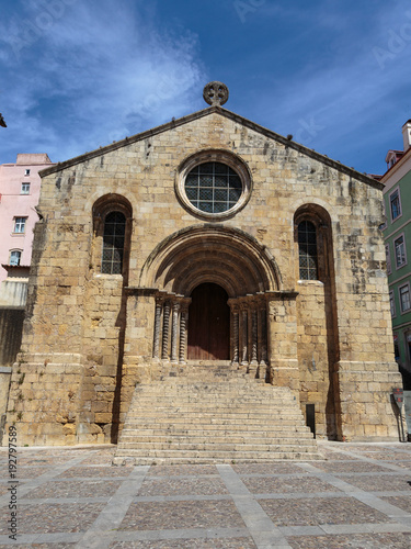 Saint Tiago Romanesque Style Church in Coimbra  Portugal