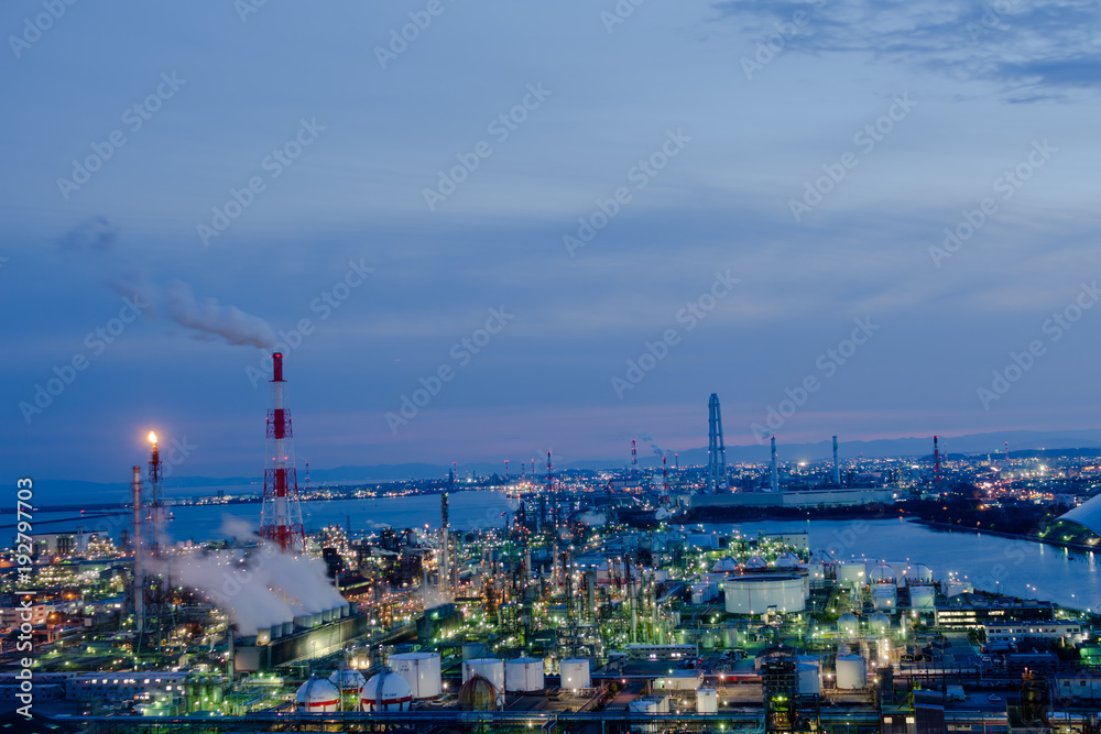 Obraz premium Yokkaichi factory night view
