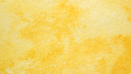 Watercolor background, art abstract yellow watercolor painting textured design on white paper background