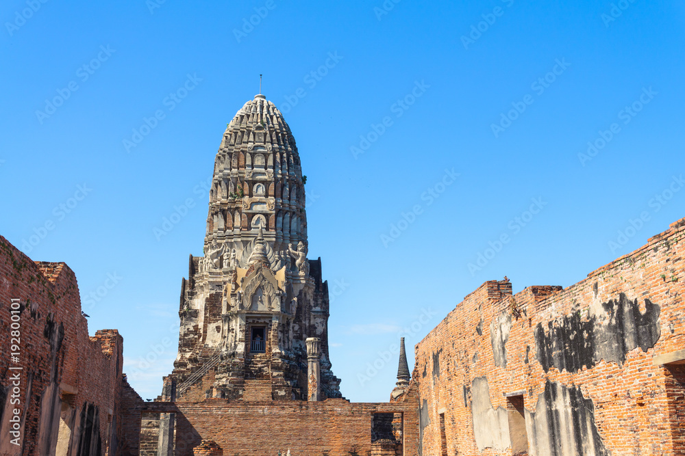 Ancient temple structure in Ayutthaya, Thailand