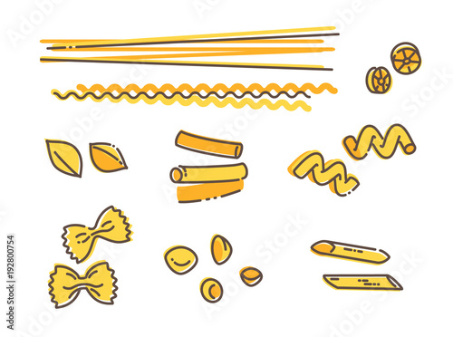 Italian pasta set, vector illustration
