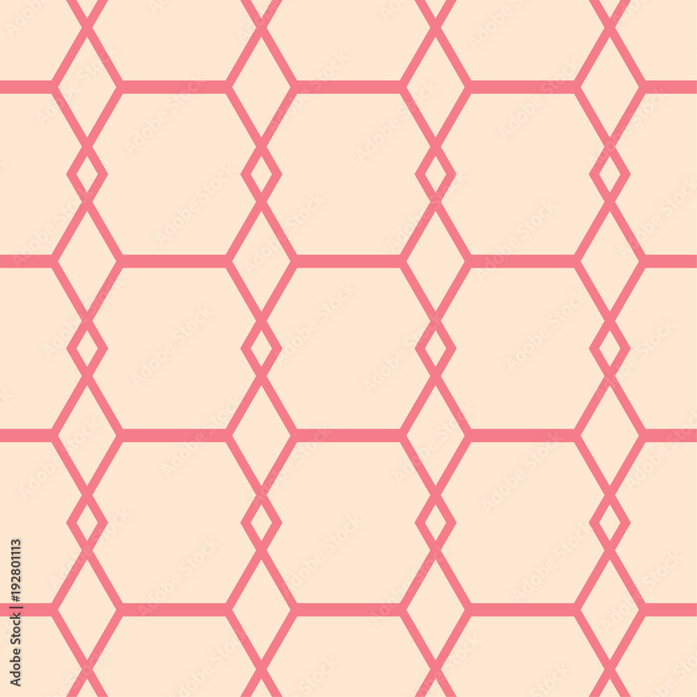 Red and beige geometric ornament. Seamless pattern Red and beige geometric ornament. Seamless pattern