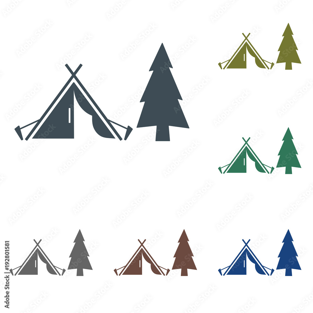 Stylized icon of tourist tent Stylized icon of tourist tent