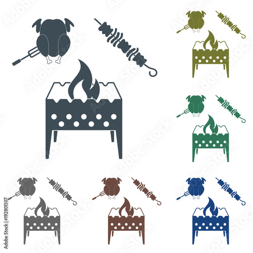 Brazier kebab and chicken icon
