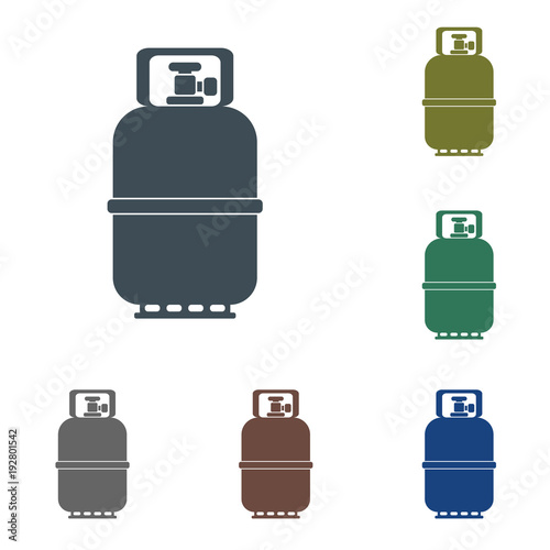 Camping gas bottle icon. Flat icon isolated