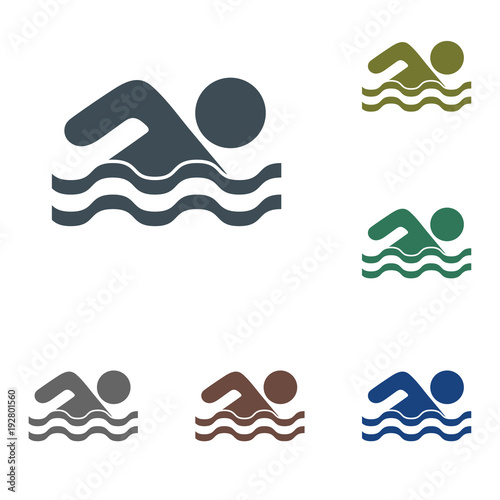 Swimming water sport icon