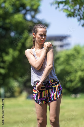 Pretty fitness woman runner...