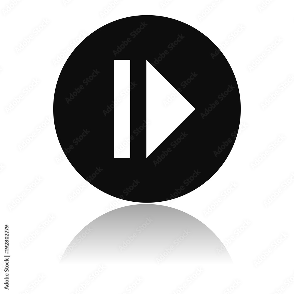PAUSE icon. Black flat round icon with reflection PAUSE icon. Black flat round icon with reflection