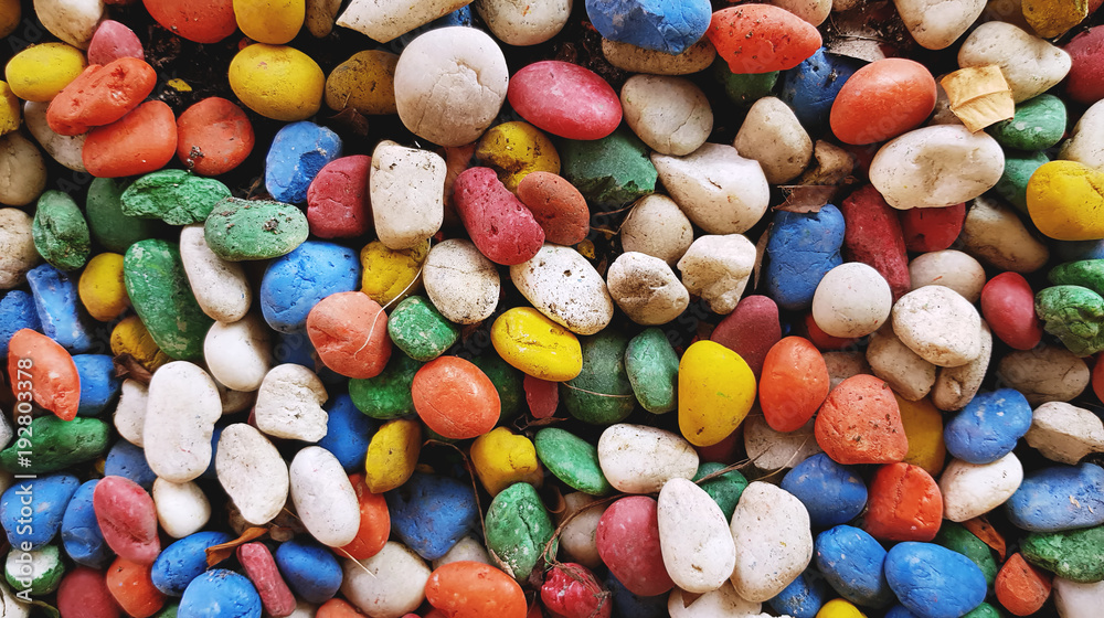 Full Frame Background of Vivid Colorful Small Gravel Stones Full Frame Background of Vivid Colorful Small Gravel Stones