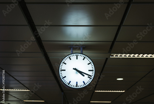 Clock on a train station