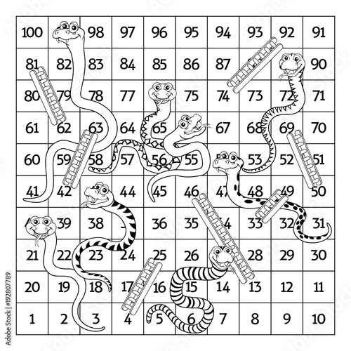 Snakes and Ladders Black and White