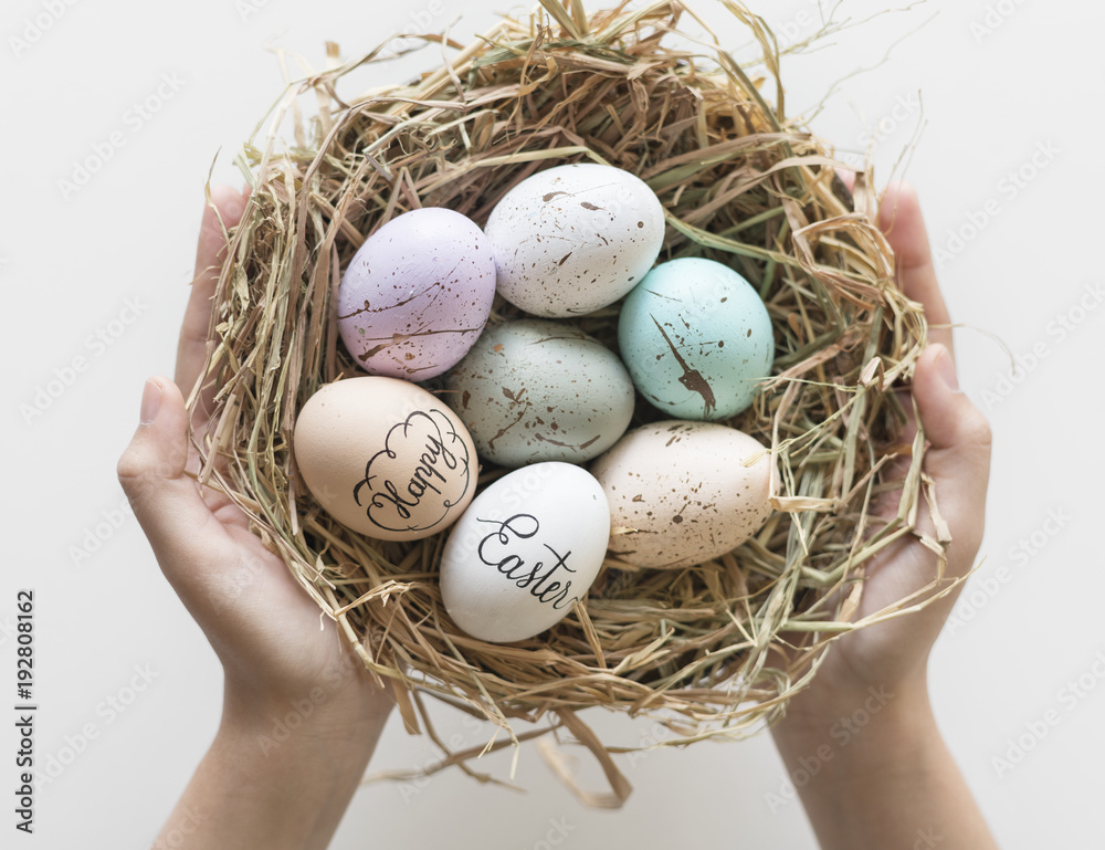 Obraz premium Closeup of easter eggs