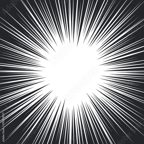 Comic Book Black and White Radial Speed Lines