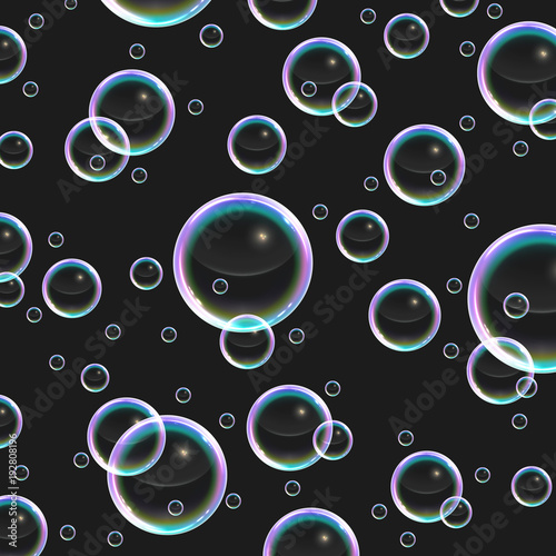 Flying Soap Bubble Dark Background