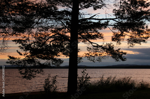 Sunset by Orsa lake in summer. © Kerstin