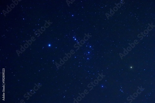 Orion constellation in the New Zealand sky