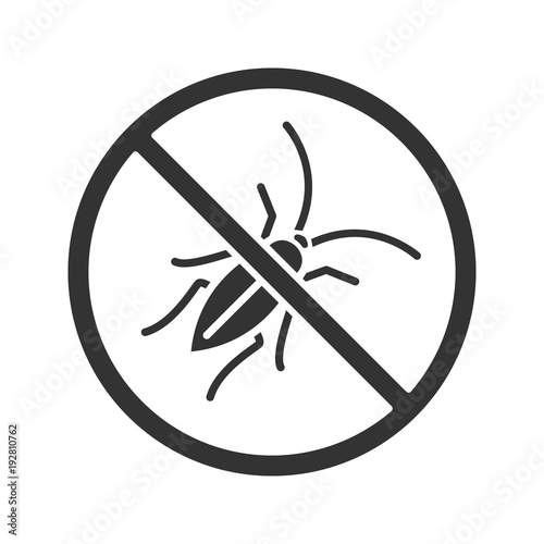 Stop cockroaches sign glyph icon