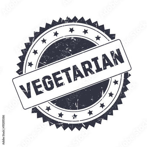 Vegetarian Black grunge stamp isolated