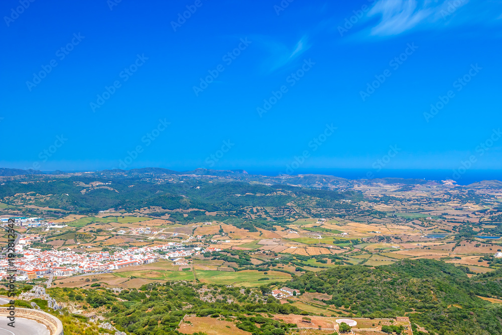 Es Mercadal Town Area Viewed from Monte Toro