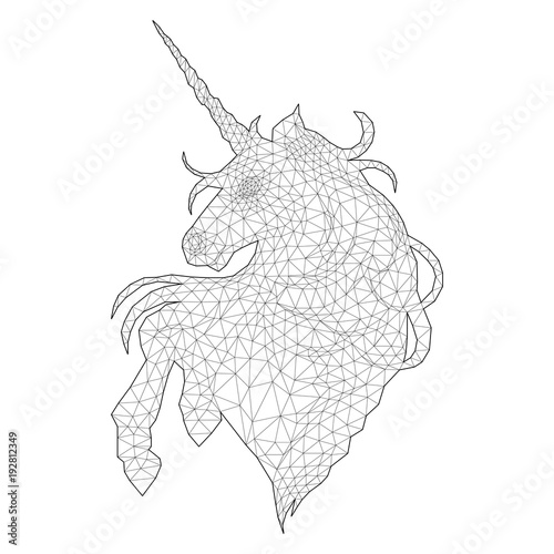 Graphic low poly unicorn photo