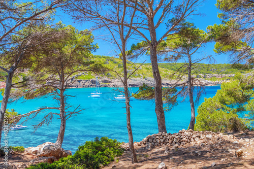 Menorca Sea Coast Scenery on Sunny Summer Day
