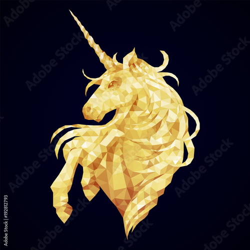 Graphic low poly unicorn