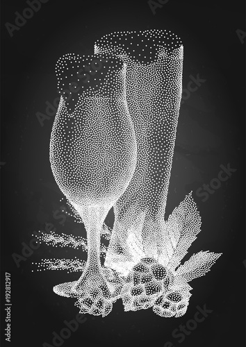 Beer design in stippling technique photo