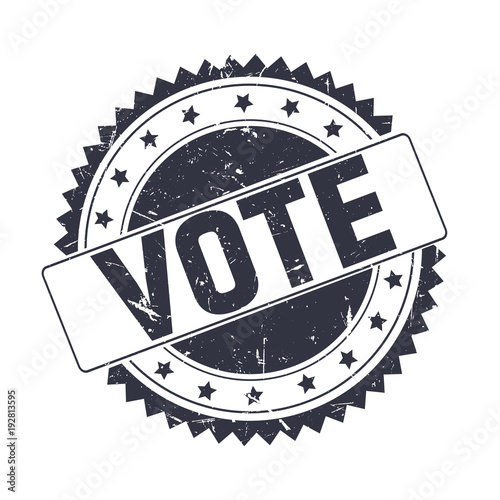 Vote Black grunge stamp isolated