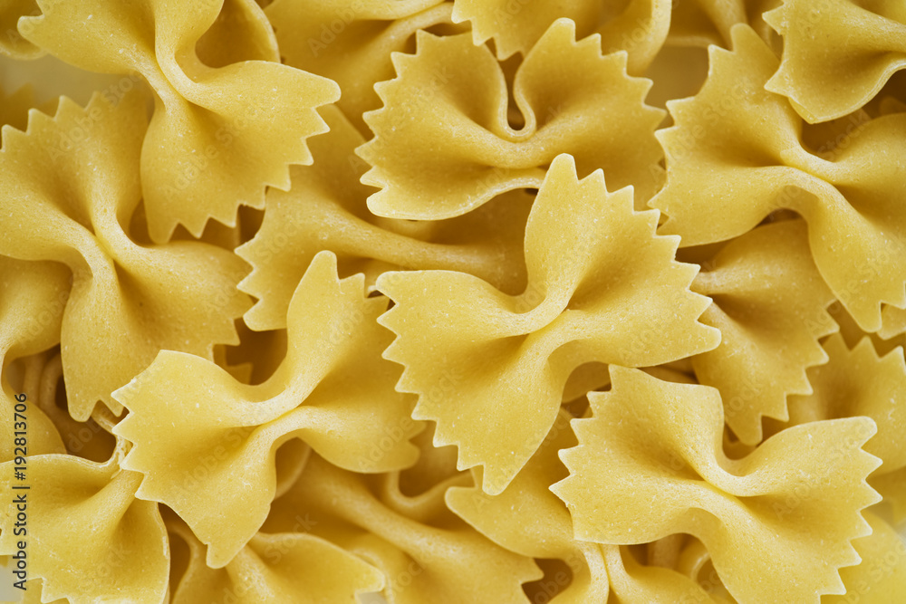 Close up of bowtie pasta Close up of bowtie pasta