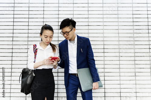 Photography Asian business people discussing