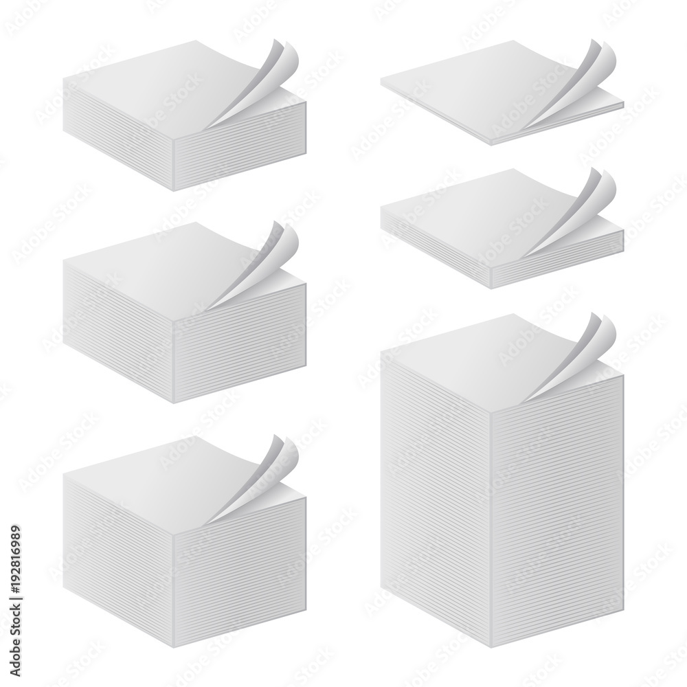 Paper stack on white background. Vector illustration Paper stack on white background. Vector illustration