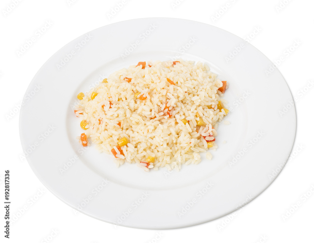 Delicious rice with vegetables.