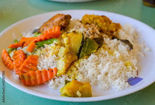 sri lankan rice and curry dish photo