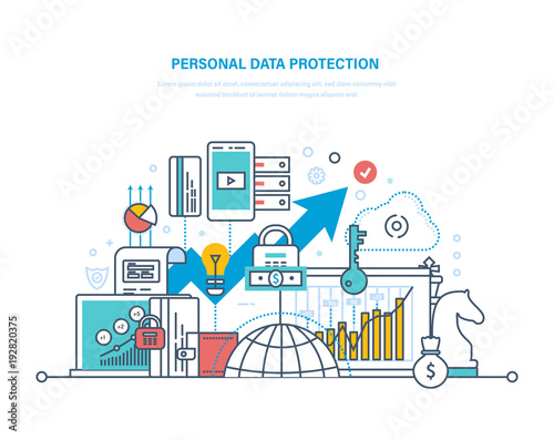 Personal data protection. Preservation and confidentiality of information, database secure.