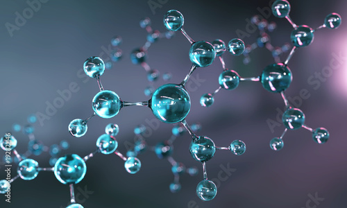 Fotografia Science background with molecule or atom