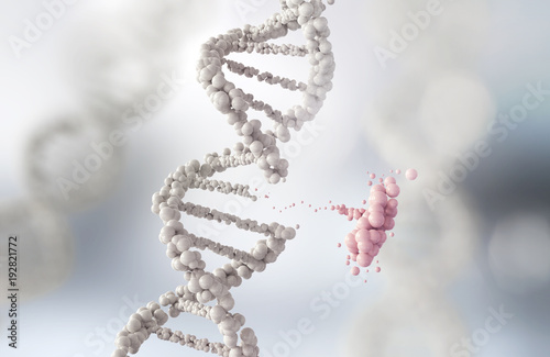 Obraz na plátne DNA helix break or Replace for concept