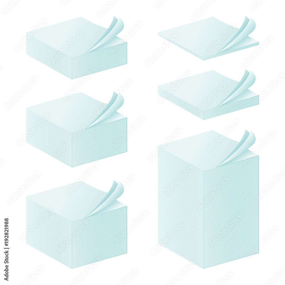 Paper stack on white background. Vector illustration Paper stack on white background. Vector illustration
