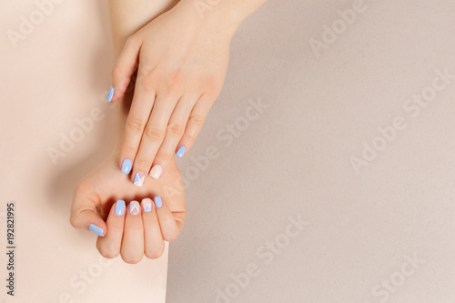 Stylish trendy female manicure. photo