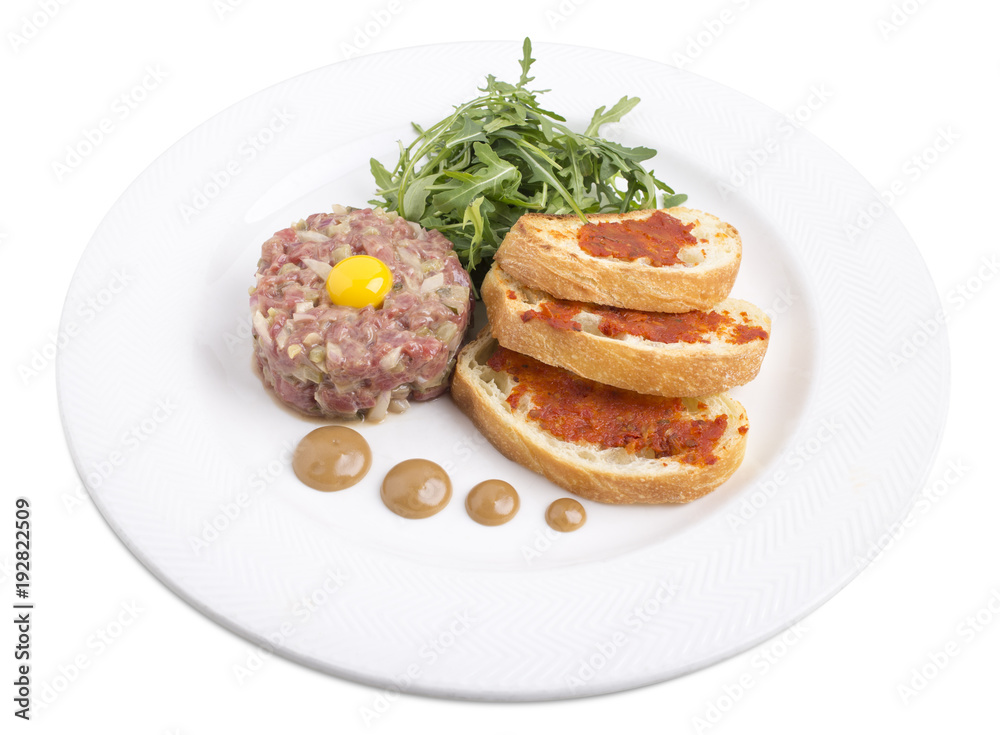Delicious beef tartare. Delicious beef tartare.