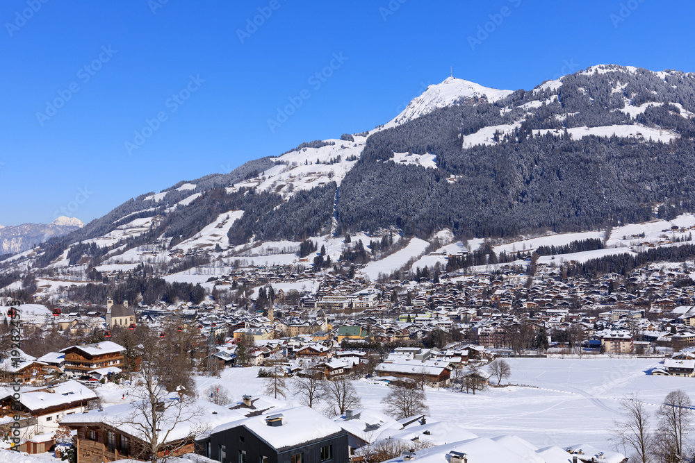 Kitzbühel, Tirol, Österreich im Winter