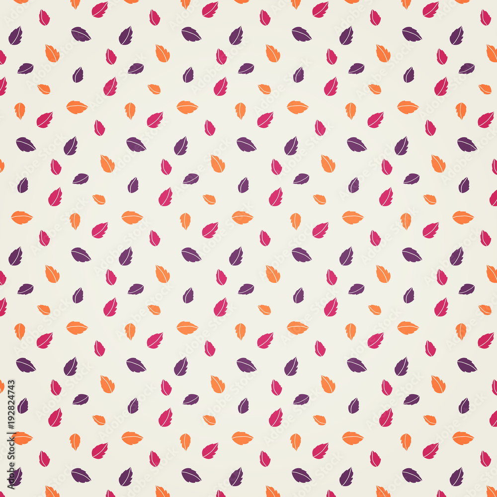 Colorful leaf seamless pattern background
