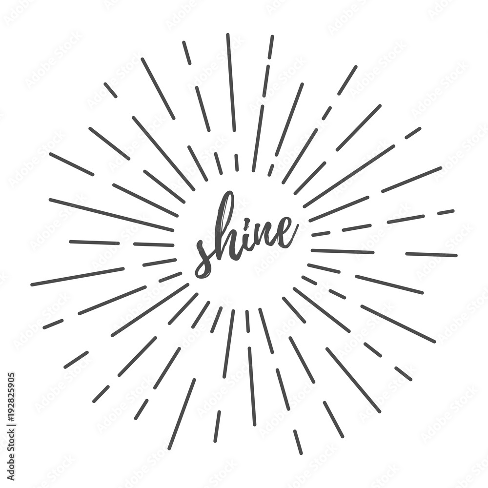 Fototapeta premium Sun burst line vector decorative element