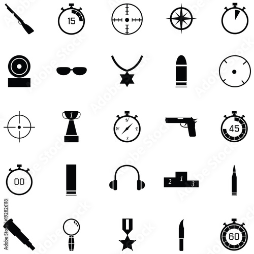 clay shooting icon set