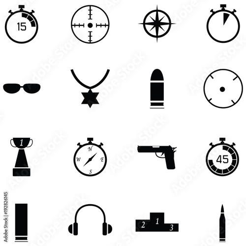 clay shooting icon set